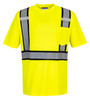 Portwest Detroit Short Sleeved T-Shirt - S395 Yellow/Black with Reflective Trim