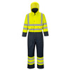 Portwest Insulated Rainwear Hi-Visibility Contrast Coverall - S485 Yellow Navy Front View