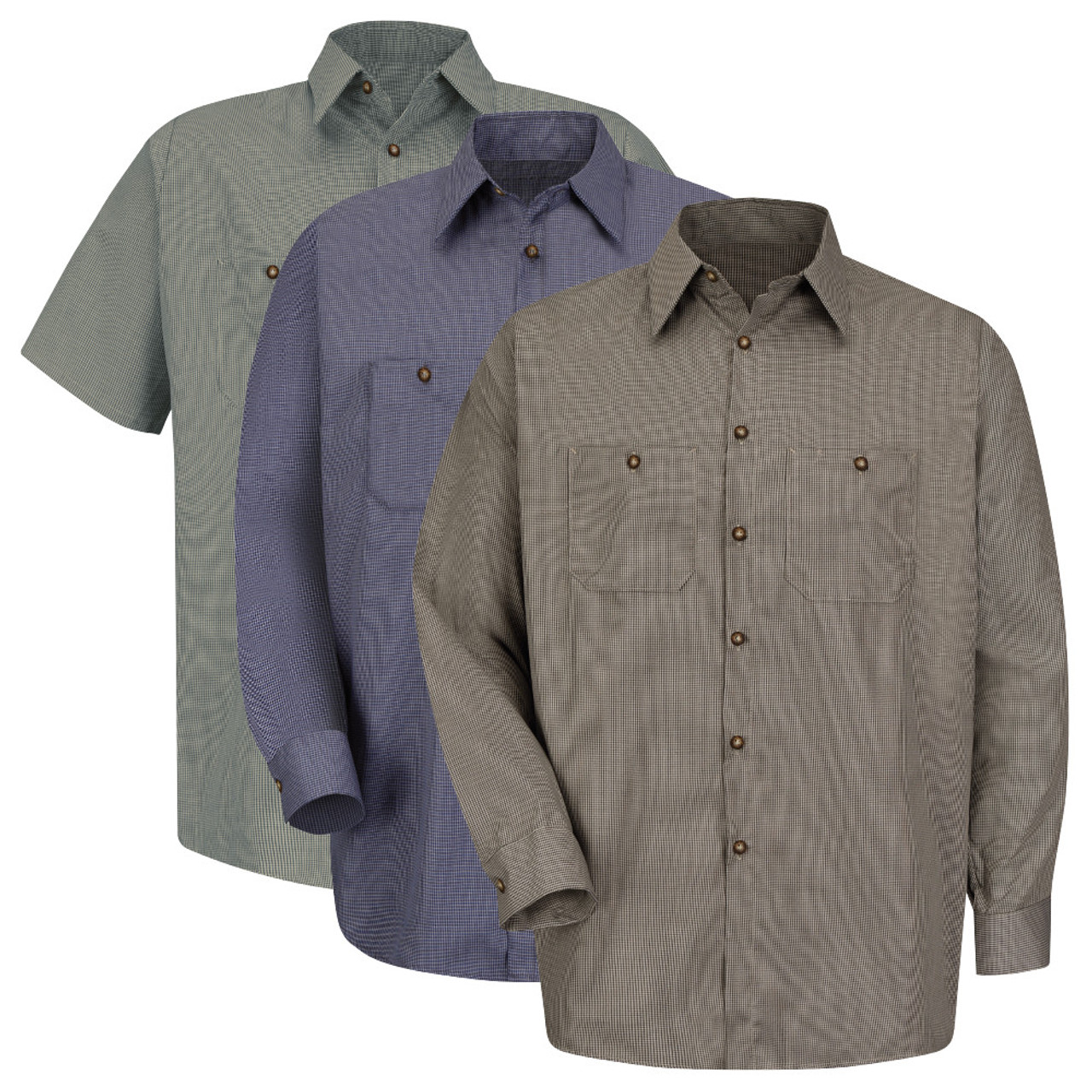 Red Kap Men's Short Sleeve Industrial Stripe Work Shirt, Size: 3XLT, GM Blue/White Stripe