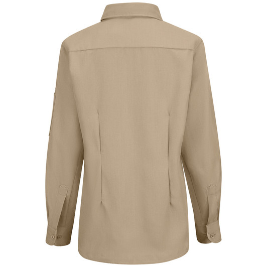Bulwark FR Women's IQ Series Comfort Woven Lightweight Shirt - QS53 Khaki Back View