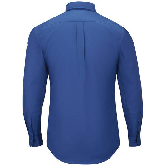 Bulwark FR Men's iQ Series Midweight Comfort Woven Shirt - QS26 Royal Blue Back View