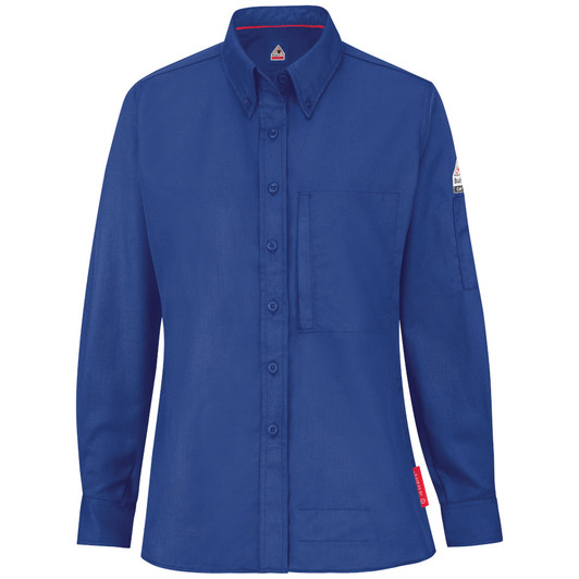 Bulwark FR Women's iQ Series Midweight Comfort Woven Shirt - QS25 Navy