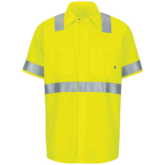 Red Kap Men's Hi-Visibility Ripstop Work Shirt with MIMIX & OilBlok Type R Class 2 - SX24HV