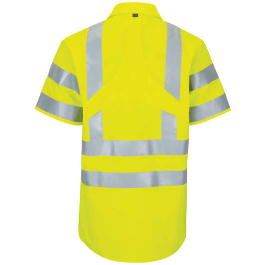 Red Kap Men's Short Sleeve Hi-Visibility Ripstop Work Shirt with MIMIX & OilBlok Type R Class 3 - SX24AB