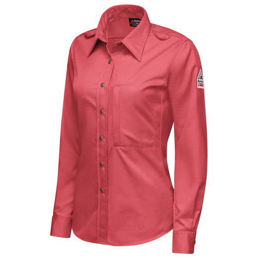 Bulwark FR Women's iQ Series Midweight Comfort Woven with Snap-Front Shirt - QS27