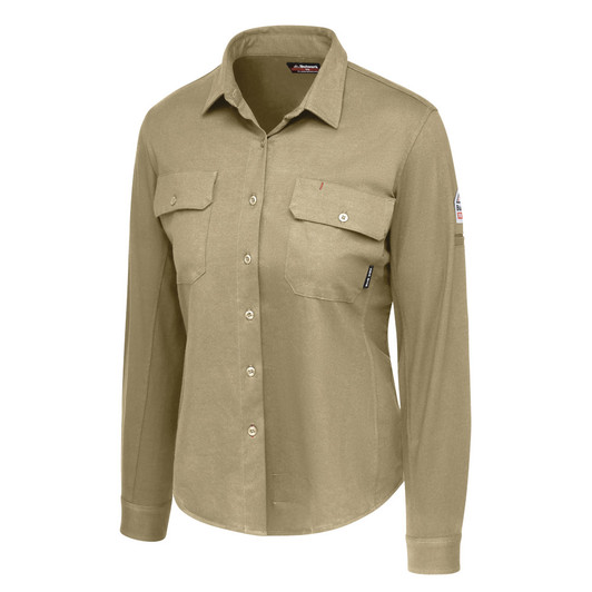 Bulwark FR Women's Flex Knit Button Down Work Shirt - STG5KH