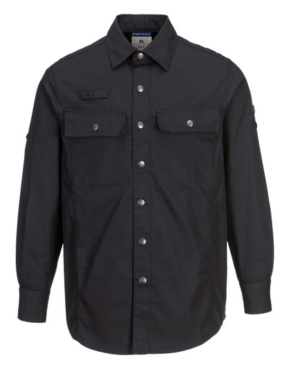 Portwest Ripstop Work Shirt - S130BKR Black Portwest Ripstop Work Shirt - S130BKR Black