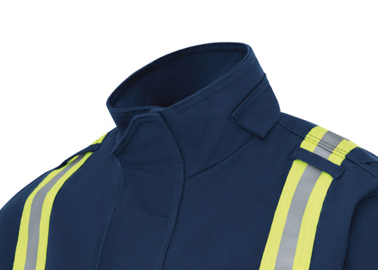 Bulwark FR Men's Lined Bomber Jacket with Reflective Trim - JLJT