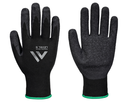 Portwest Needle Resistant F10 Latex Crinkle Glove A9 Black - A793