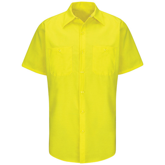 Red Kap Men's Short Sleeve Enhanced Visibility Ripstop Work Shirt - SY24YE
