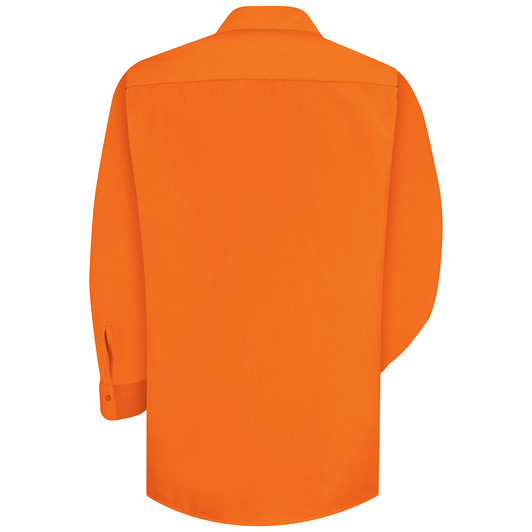 Red Kap Men's Long Sleeve Enhanced Visibility Work Shirt - SS14OR