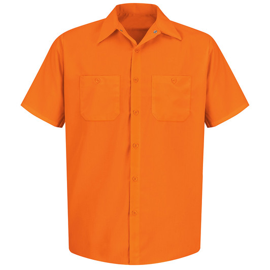 Red Kap Men's Short Sleeve Enhanced Visibility Work Shirt - SS24OR
