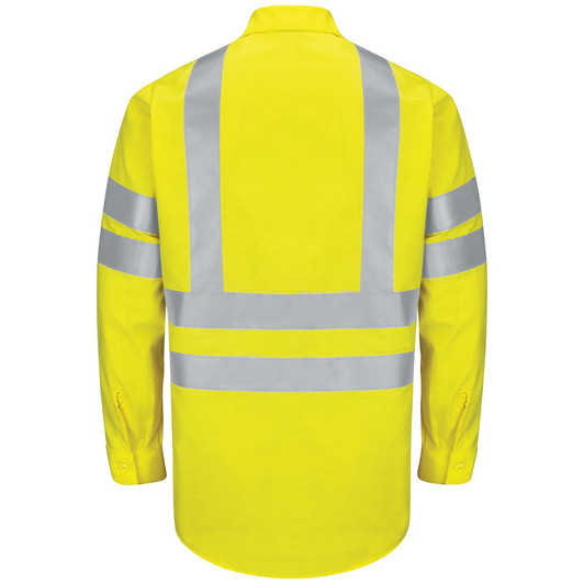 Red Kap Shirts: Men's SY14 YG Grey Colorblock High Vis Work Shirt