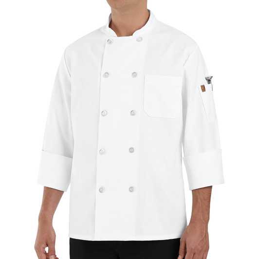Chef Designs Ten Pearl Button Chef Coat - 0415WH Chef Designs Ten Pearl Button Chef Coat - 0415WH