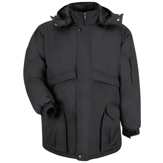 Red Kap Men's Heavyweight Parka Black JP70BK Front View