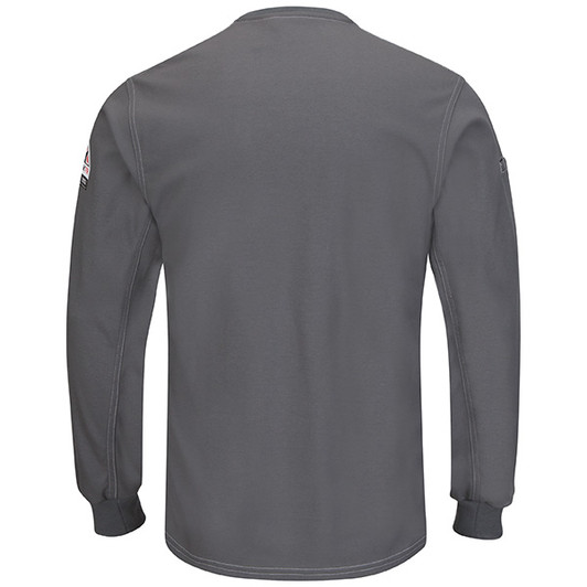 iQ Series Comfort Plus Knit Long Sleeve Henley Back View - QT40CH