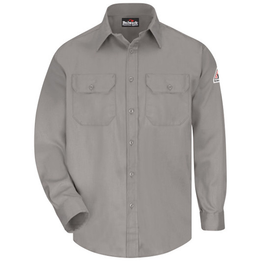 Bulwark FR Men's FR Uniform Shirt - SLU8 Grey