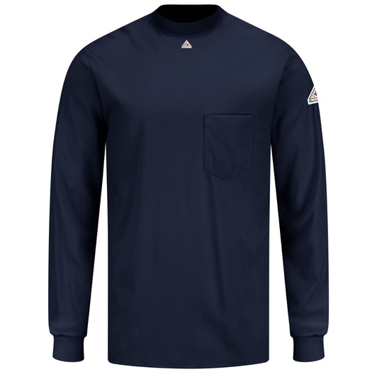 Bulwark FR Men's Lightweight FR Long Sleeve Tagless T-Shirt - SET2NV Bulwark FR Men's Lightweight FR Long Sleeve Tagless T-Shirt - SET2NV