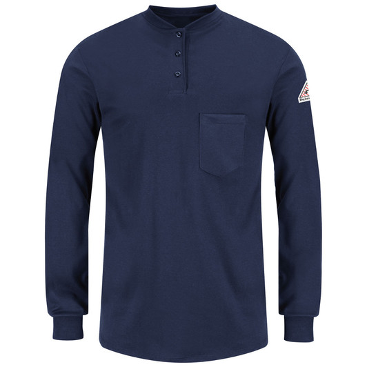 Women's Long Sleeve Tagless Henley Shirt - Excel FR - SEL3NV Navy Women's Long Sleeve Tagless Henley Shirt - Excel FR - SEL3NV Navy