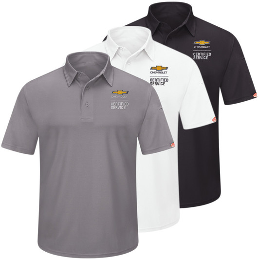Chevrolet Men's Performance Knit Polo in 3 colors Grey White Black