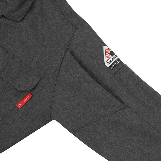 Bulwark FR iQ Series Mobility Coverall - QC20DG Shoulder Pleats