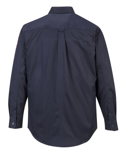 Portwest Bizflame 88 Cotton / 12 Nylon FR Shirt - FR89NAR Navy - Back Portwest Bizflame 88 Cotton / 12 Nylon FR Shirt - FR89NAR Navy - Back