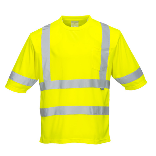Portwest Dayton Type R Class 3 High Visibility T-Shirt - S393 Yellow with Reflective Trim Portwest Dayton Type R Class 3 High Visibility T-Shirt - S393 Yellow with Reflective Trim