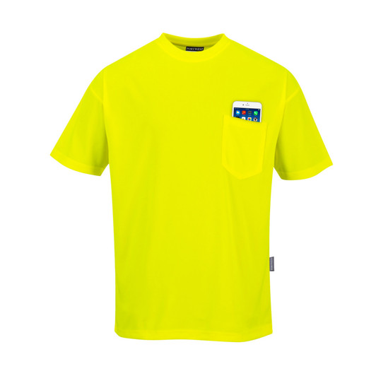 Portwest Non ANSI Pocket Short Sleeve T-Shirt - S578 Yellow Portwest Non ANSI Pocket Short Sleeve T-Shirt - S578 Yellow