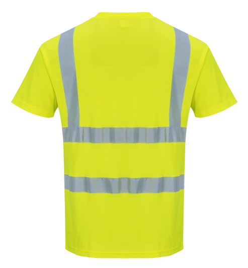 Portwest Hi-Vis T-Shirt - S478 Yellow Back View Portwest Hi-Vis T-Shirt - S478 Yellow Back View