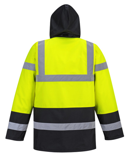 Portwest Hi-Vis Contrast Traffic Jacket - US466 Back View Portwest Hi-Vis Contrast Traffic Jacket - US466 Back View