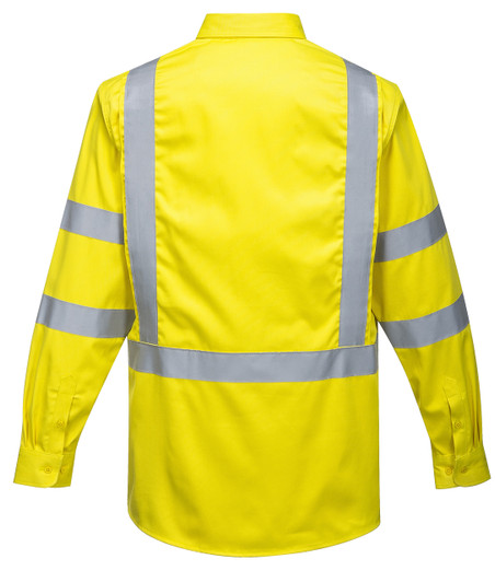 Portwest Bizflame 88/12 Flame Resistant High Visibility Shirt - FR95 Back View Portwest Bizflame 88/12 Flame Resistant High Visibility Shirt - FR95 Back View
