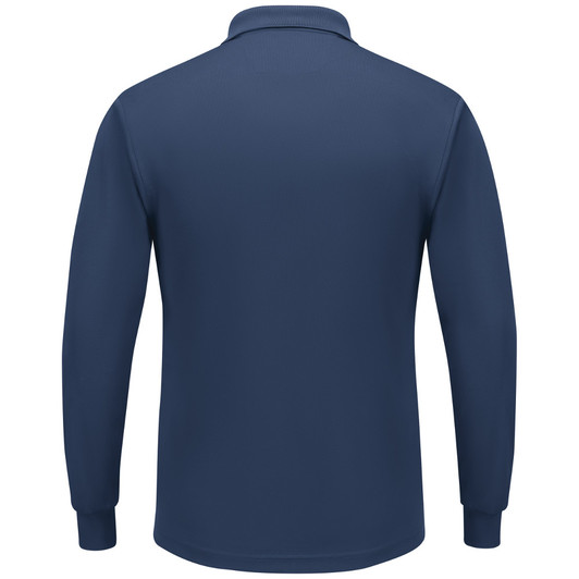 Red Kap Men's Long Sleeve Performance Knit Polo - SK6L Rear View