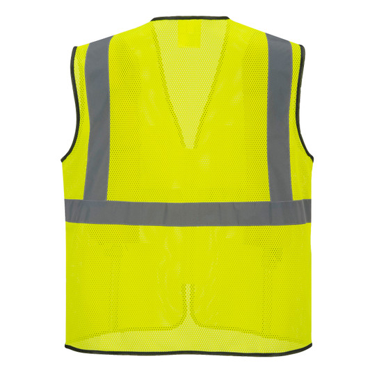 Portwest Tampa Mesh Vest - US380 Yellow Rear Portwest Tampa Mesh Vest - US380 Yellow Rear