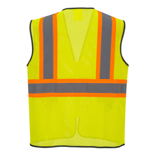 Portwest Frisco Contrast Vest - US381 Yellow Rear Portwest Frisco Contrast Vest - US381 Yellow Rear