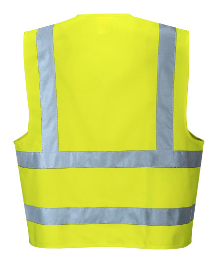 Portwest Hi-Vis Two Band & Brace Vest - C470 Yellow Rear