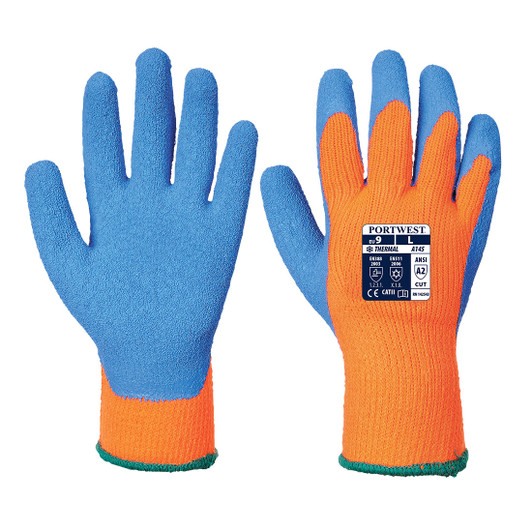 Portwest Cold Grip Glove - Latex - A145 Orange/Blue Portwest Cold Grip Glove - Latex - A145 Orange/Blue