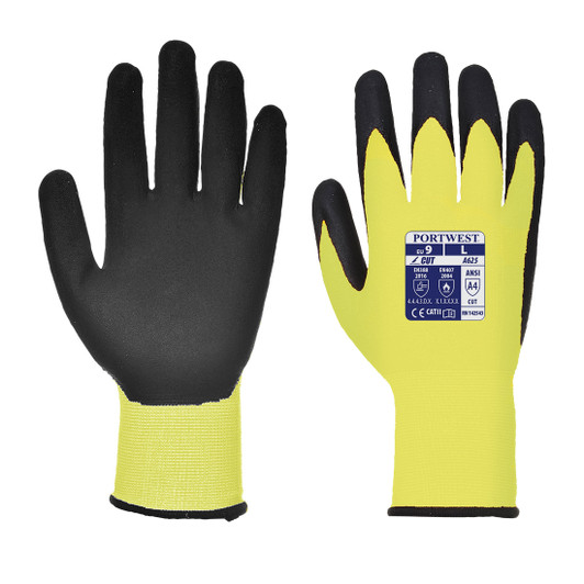 Portwest Vis-Tex Cut Resistant Glove - PU - A625 Yellow/Black Portwest Vis-Tex Cut Resistant Glove - PU - A625 Yellow/Black