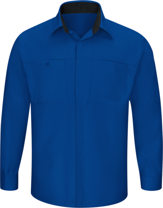 Red Kap Men's Long Sleeve Performance Plus Shop Shirt with Oilblok