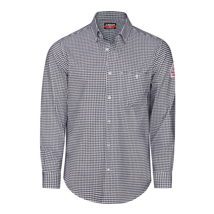 Bulwark FR Men's Flex Knit Button Down Shirt - STG2NV