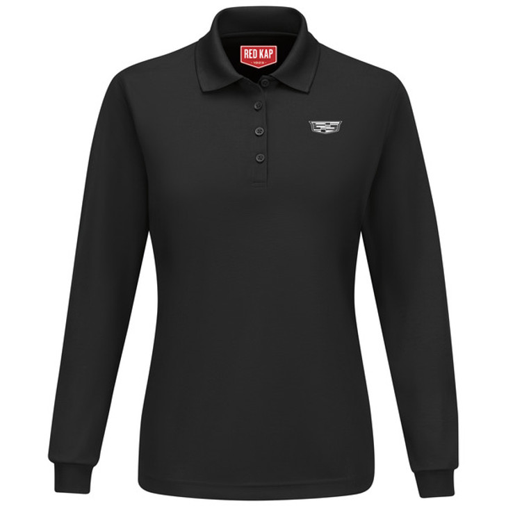Cadillac Women's Performance Knit Long Sleeve Core Polo SKC7BK