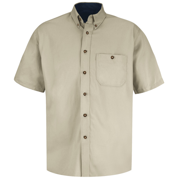 Red Kap Men's Short Sleeve Cotton Contrast Dress Sleeve Shirt - SC64ST