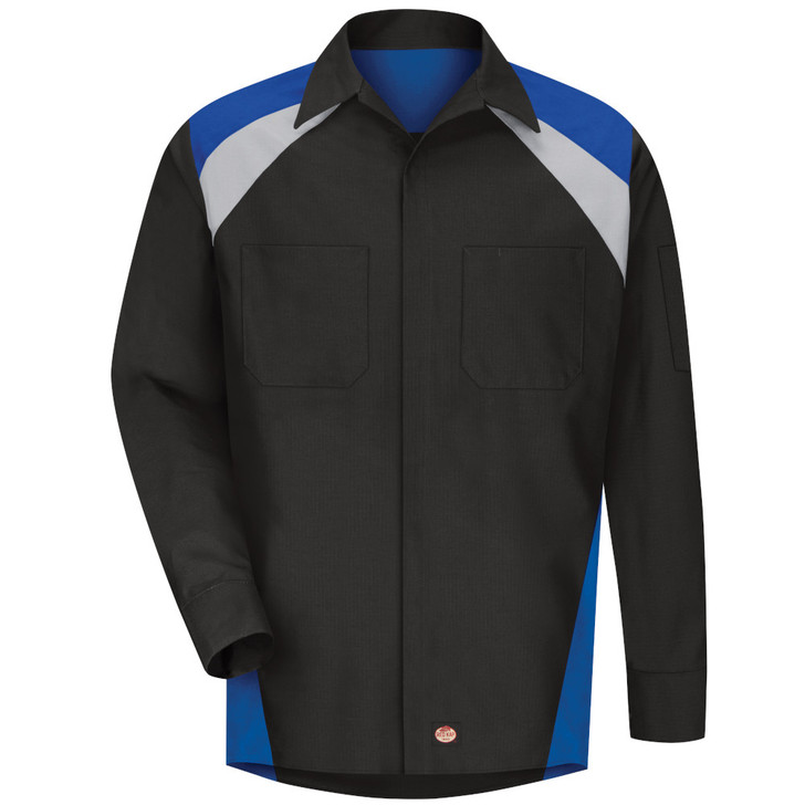 Red Kap Men's Long Sleeve Tri-Color Auto Shirt - SY18RB