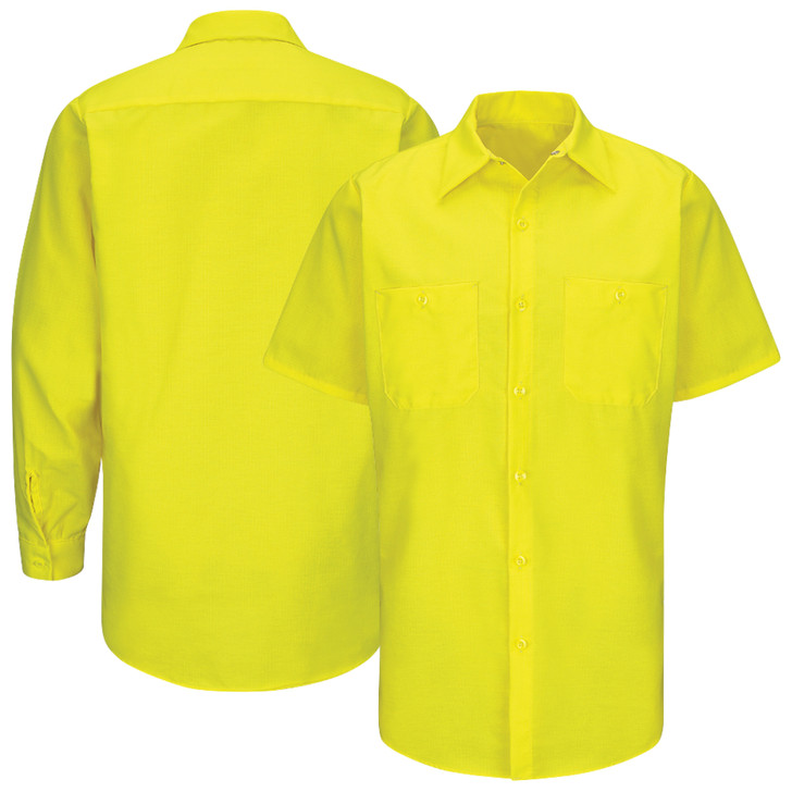 Fluorescent Yellow/Green Men's Shirts - Red Kap - Ship Free