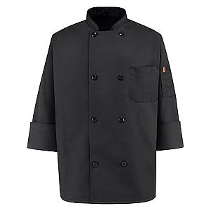 Chef Designs Black Chef Coat - KT76