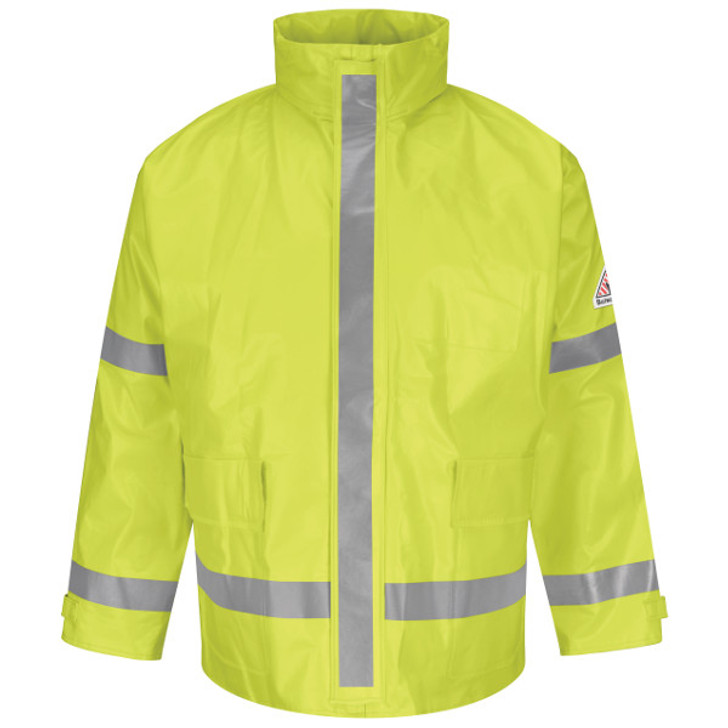 Bulwark FR Men's Hi-Visibility Rain Jacket - JXN6YE