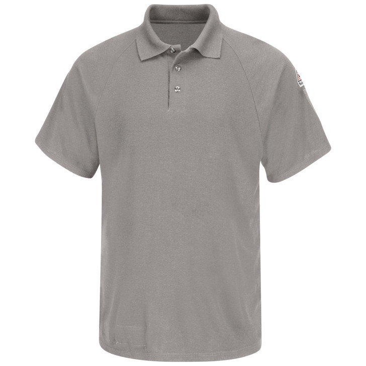 Bulwark FR Classic Short Sleeve Polo - CoolTouch 2 - SMP8 Gray Front View