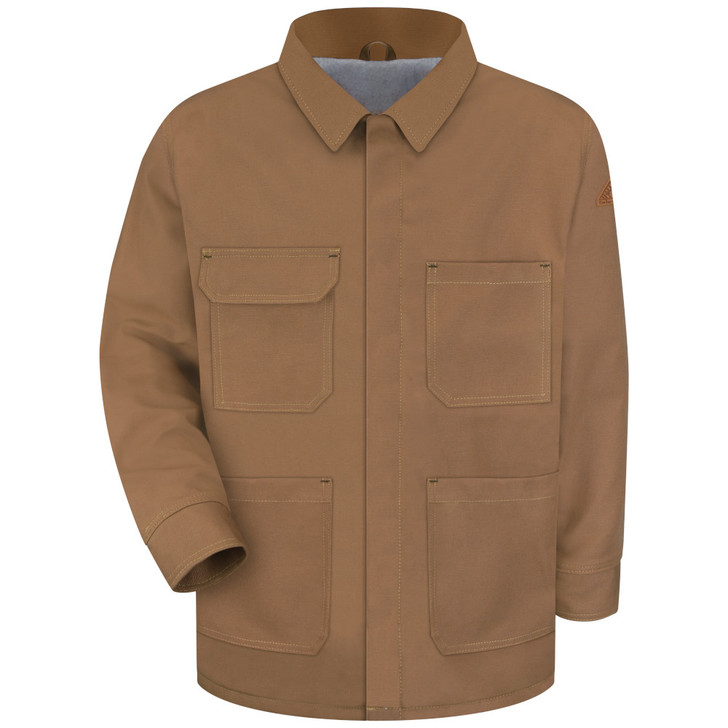 Bulwark FR Men's Brown Duck Lineman's Coat - JLC6BD