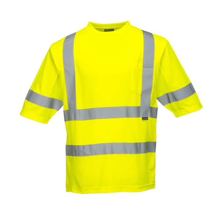 Portwest Type R Class 3 Hi Vis Mesh T-Shirt - S397 Yellow with Reflective Trim