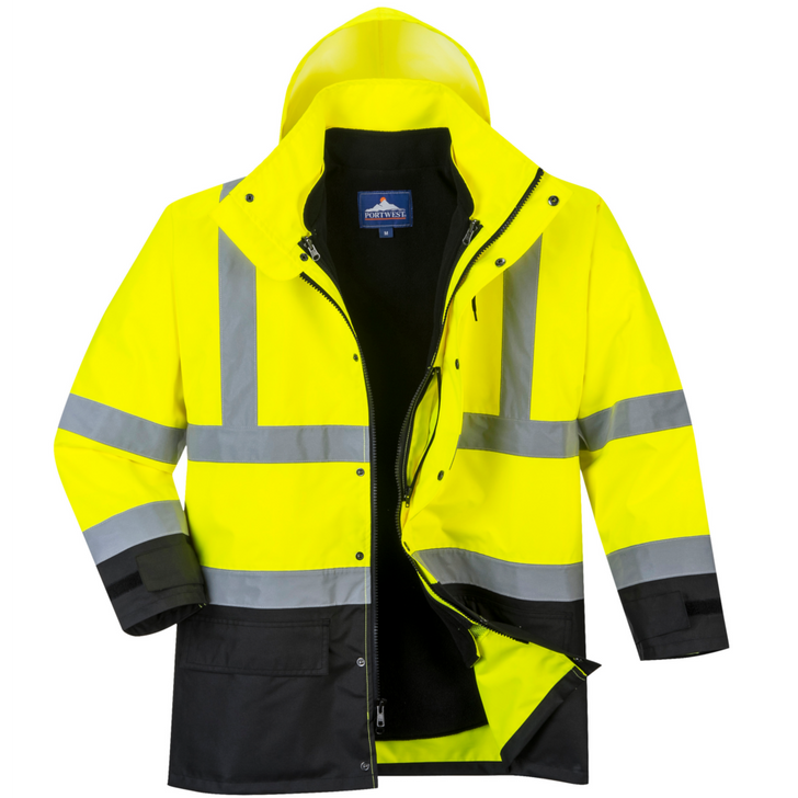 hi vis coat with hood