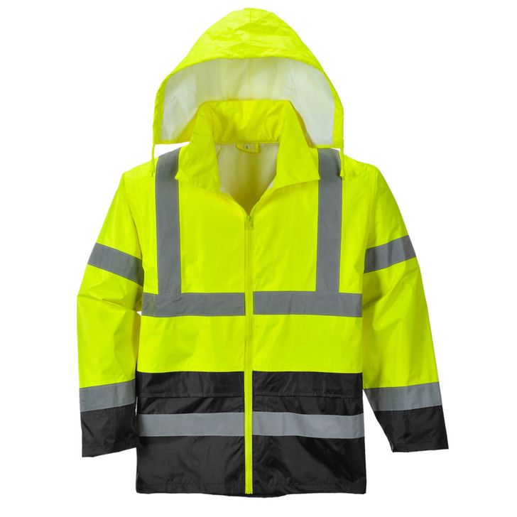 Portwest Hi-Vis Classic Contrast Rain Jacket - UH443 front View